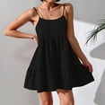 thumbnail image 4 of Women Spaghetti Strap Ruffle Tiered Short Flowy Dress Casual Beach Vacation Sun, 4 of 8
