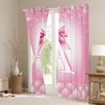 thumbnail image 4 of jejeloiu Letter A Monogrammed Black Out Curtains,Cute Bow Cowtie Curtains Pack of 2 (42x63 Each),Pink Glitter Print Bedroom Curtains For Child,Microfiber Room Decorative, 4 of 5