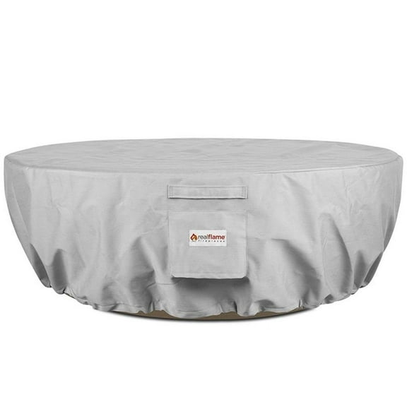 Afuera Living Contemporary 38" Round Fire Pit Protective Cover in Light Gray