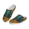 thumbnail image 2 of Qekee Impressionist Village Sky Print TPR Cotton Slippers for Adults,Indoor Non-Slip House Shoes,Plush Home Floor Footwear Unisex-13, 2 of 7