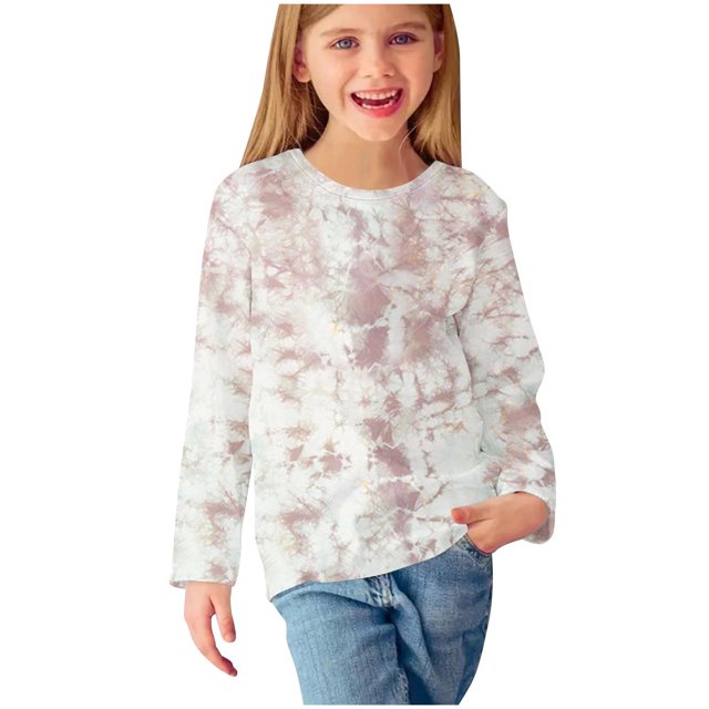 WRKEKC Chemises à Manches Longues pour Filles, T-Shirts à Manches Longues pour Filles, Chemises Imprimées à Manches Longues pour Filles, Blouses Décontractées Élégantes à Col Rond