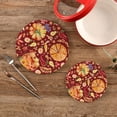 thumbnail image 2 of SKYSONIC Pumpkin Harvest Pot Holders Trivets, 2 Pcs Heat Resistant Trivets,Rustic Autumn Fall Cotton Thread Weave Mats for Hot Pads Pans Pot Bowl Teapot for Kitchen Decor, 2 of 7