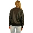 thumbnail image 3 of Elevenparis Womens Faux Leather Sweatshirt, Black, Small, 3 of 4