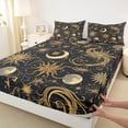 thumbnail image 3 of Homewish Moon Sun Twin Sheet Sets 3pcs for Teens Adults Female Men,Bohemian Theme Twin Fitted Sheet Microfiber,Starry Sky Breathable Flat Sheet,Ultra Soft Home Decor, 3 of 7