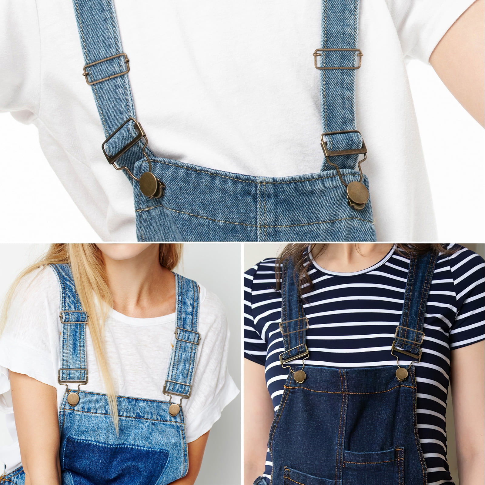 24 Sets  Overall Buckles Dungaree Buckles Adjustable Gourd Buckles with Buttons DIY Accessories for Garment Overalls Backpack