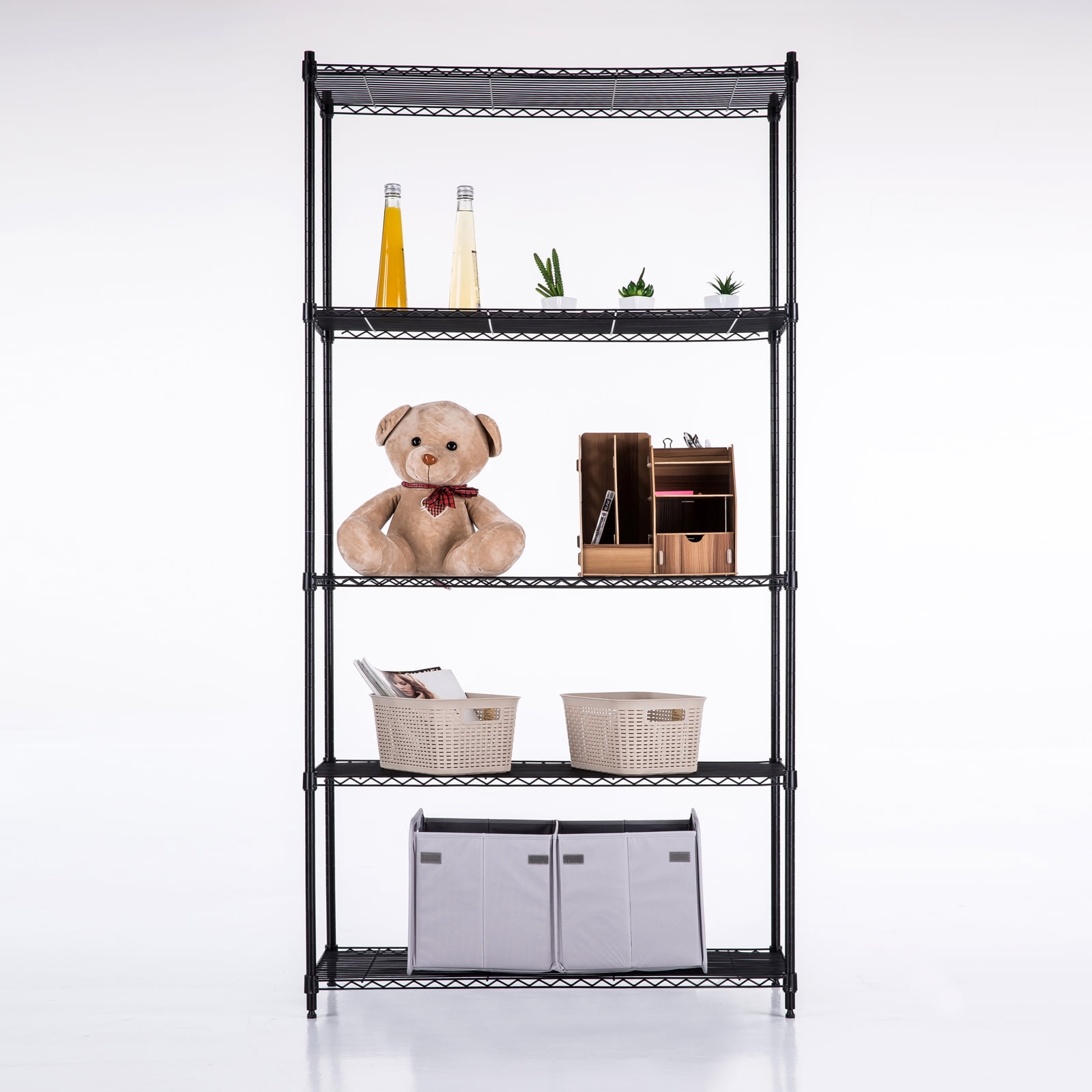 Uenjoy 5 Tier Adjustable Layer Wire Steel Shelving Rack Shelf Heavy