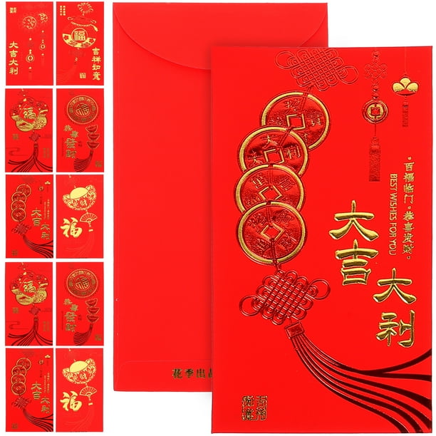 EeaseMX 24 sobres rojos tradicionales chinos del Año del Conejo 2023