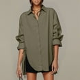 thumbnail image 2 of Chemise Ample pour Femmes avec Ceinture et devant, Ourlet Long, pour Début d'Automne, Tenue Décontractée, 2 of 5