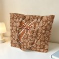 thumbnail image 3 of XYZCANDO Gingerbread Bow Quilted Shoulder Tote Bag Large Christmas Themed Winter Holiday Daily Use Bag Reusable Lightweight for Work Travel Gift for Women, 3 of 7
