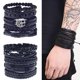 thumbnail image 2 of 5 pulseras de cuero para hombres y mujeres, brazalete de cuerda trenzada, pulsera vintage ajustable (hm-70236-l), 2 of 5