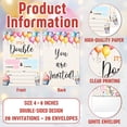 thumbnail image 3 of It's A Double Celebration Birthday Invitations for Girls Boys, Cake Balloons Birthday Party Invitations, 20 Pack Invite Cards with Envelopes, Birthdays Parties Decorations, 4x6 Inch-A14, 3 of 6