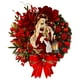 thumbnail image 2 of Guirnalda Festiva, Decoración Colgante para Puertas, Adorno Navideño con Luces, Tiras de Tela y Ramas de Planta, 40cm de Diámetro para Navidad, Hogar, Fondo, Árbol, 2 of 9