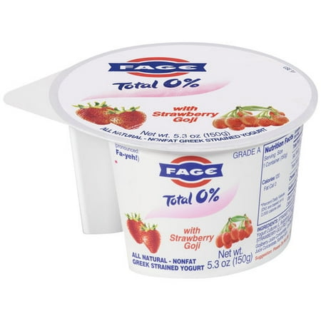 Fage Total 0% Greek Strained Yogurt With Strawberry Goji, 5.3 oz