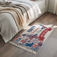 thumbnail image 4 of Area Rug with Tassels 2' x 3', Independence Day Butterfly Kitchen Runner Rug for Hallway Bedroom Throw Rugs, Red Blue 4th of July USA Flag Soft Door Mat for Bathroom Entrance Living Room, 4 of 9