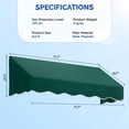 thumbnail image 3 of Ktaxon 6' Window Door Awning, Awnings for Doorways, Sun Shade Canopy Outdoor Patio Cover, Dark Green, 3 of 9