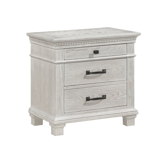 New Classic Furniture Silver Sands Wood 3-Drawer Nightstand in Gray