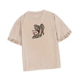 thumbnail image 4 of Trajes De Manga Corta Con Volantes Para Mujer, Top De Verano Para Trabajo Con Cuello Redondo Y Vacaciones Para Mujer, 4 of 8