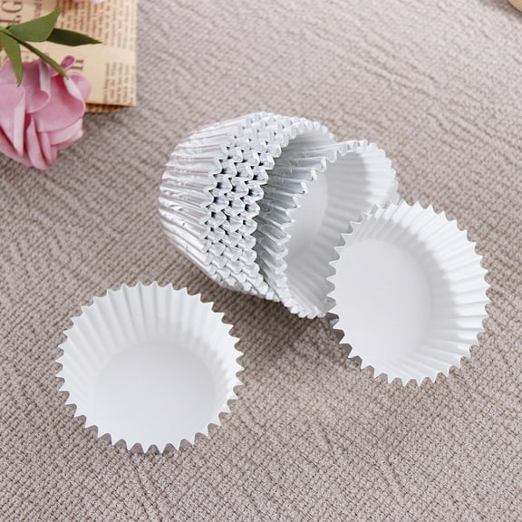 FELTECHELECTR Mini Cupcake Liners 100Pcs Silver Aluminum Foil Baking Molds For Themed Celebrations And Holiday Parties