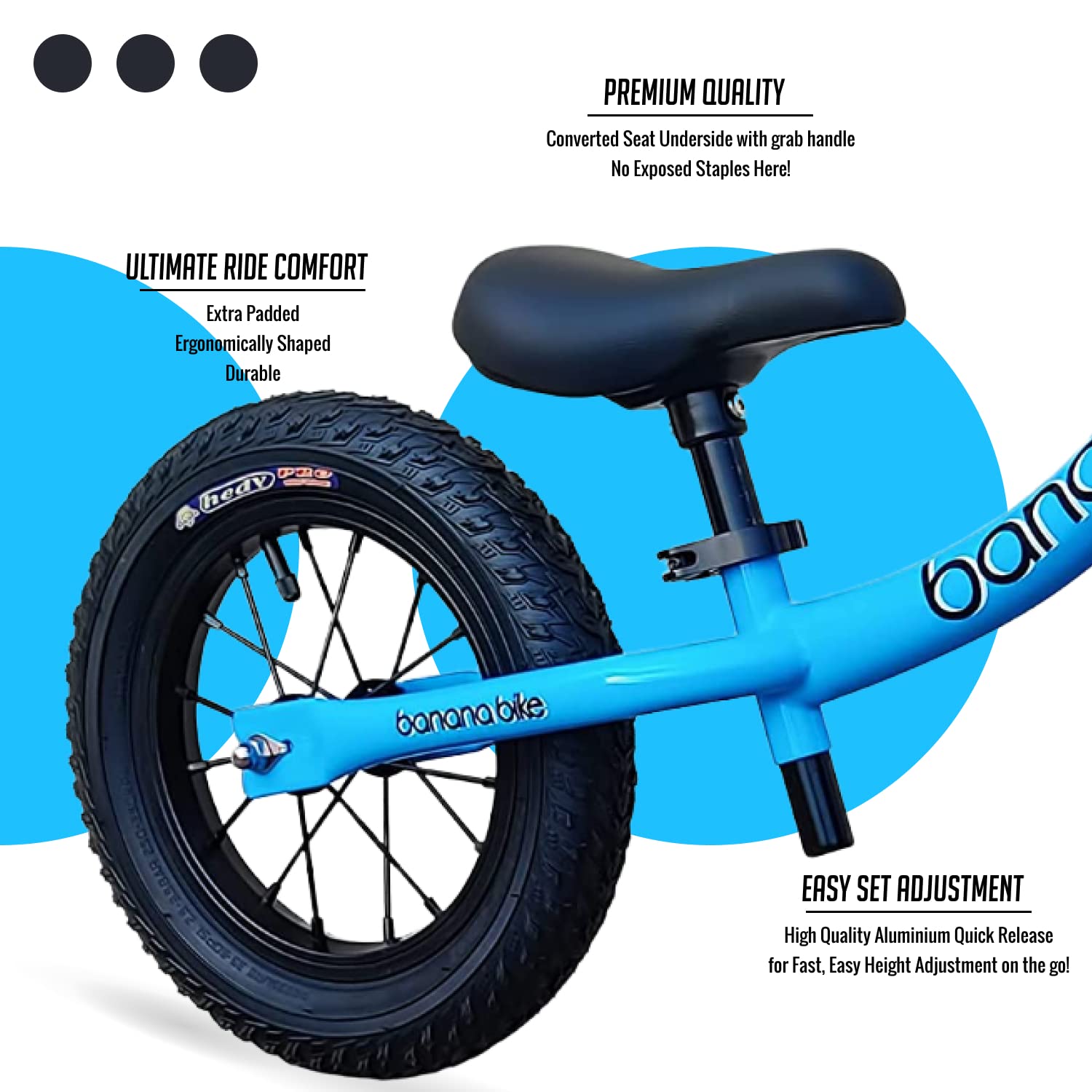 Banana Bike GT Balance Bike 12" Blue photo 3