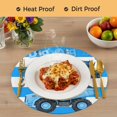 thumbnail image 4 of Blue Striped Truck Round 13 Inch Placemats Set of 6, Farmhouse Stripes Modern Art HeatResistant Non Slip Place Mats for Dining Table, Wipeable Braided Kitchen Table Mats for Housewarming, 4 of 9