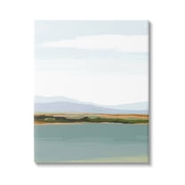 Stupell Industries Muted Lake Landscape Abstract Painting Gallery Wrapped Canvas Print Wall Art, 16 x 20