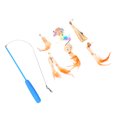 thumbnail image 1 of Cat Toys, High Sensitivity Retractable Safe Interactive Durable Cat Feather Toy With 6 Replacement Heads For Home, 1 of 8