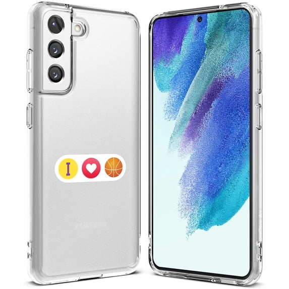 TalkingCase Slim Case Compatible for Samsung Galaxy S21 FE 5G (Fan Edition), I love Basketball 1 Print, Lightweight, Flexible, Soft, USA