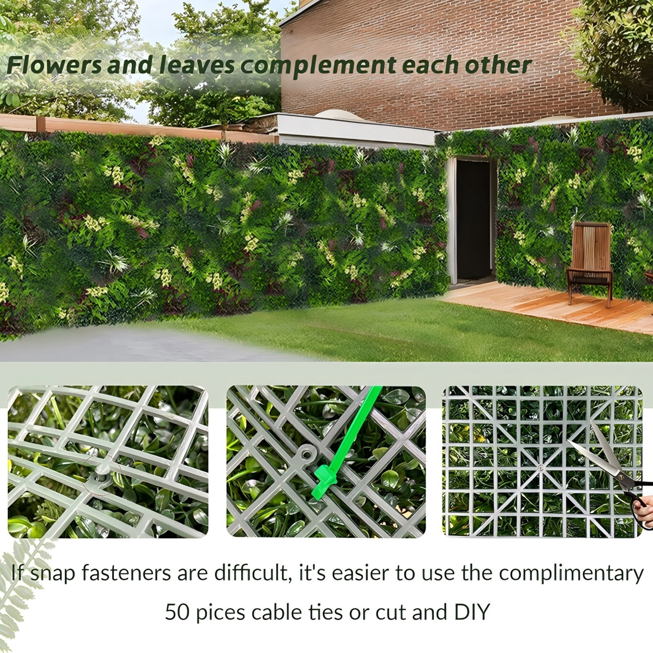 ODTORY 40"x120" Artificial Grass Wall Boxwood Plant Panel,UV Resistant Green Leaves Faux for Interior Backdrop,Garden and Indoor Outdoor Wall&Fence Covering Privacy, Party Wall Greenery Decor