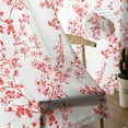 thumbnail image 5 of Sheer Curtains 72 inches Long, Floral Watercolor Style Red Flower Bud Leaves Light Filtering Sheer Window Curtains Rod Pocket Voile Drapes for Bedroom Living Room, 52"W x 72"L 2 Panels, 5 of 7