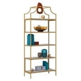 thumbnail image 2 of Kingfisher Lane 5-Shelf Metal Frame Bookcase Gold Satin/Faux Deco Stone, 2 of 9