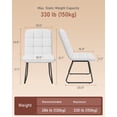 thumbnail image 2 of TacleeKii Dining Chairs Set of 2, Faux Leather Upholstered Dining Room Chairs with Metal Frame, for Kitchen Living Room, White, 2 of 9