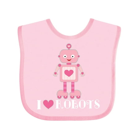 

Inktastic Robotics I Love Robots Girls Gift Baby Girl Bib