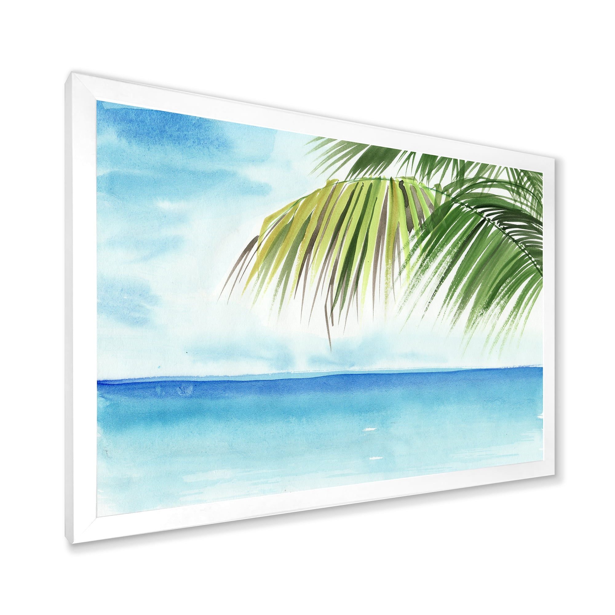 Designart 'Palm Beach Resort At Sunrise III' Nautical & Coastal Framed Art Print