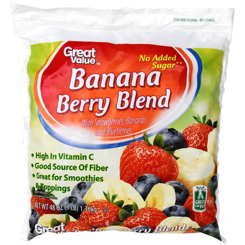 Great Value Frozen Banana Berry Blend, 48 oz
