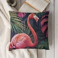thumbnail image 3 of SHANXI Pillowcase Tropical Plants Pink Flamingos Throw Pillow Covers Shells for Couch Office Bedroom Home Decoration  20x20in, 3 of 5