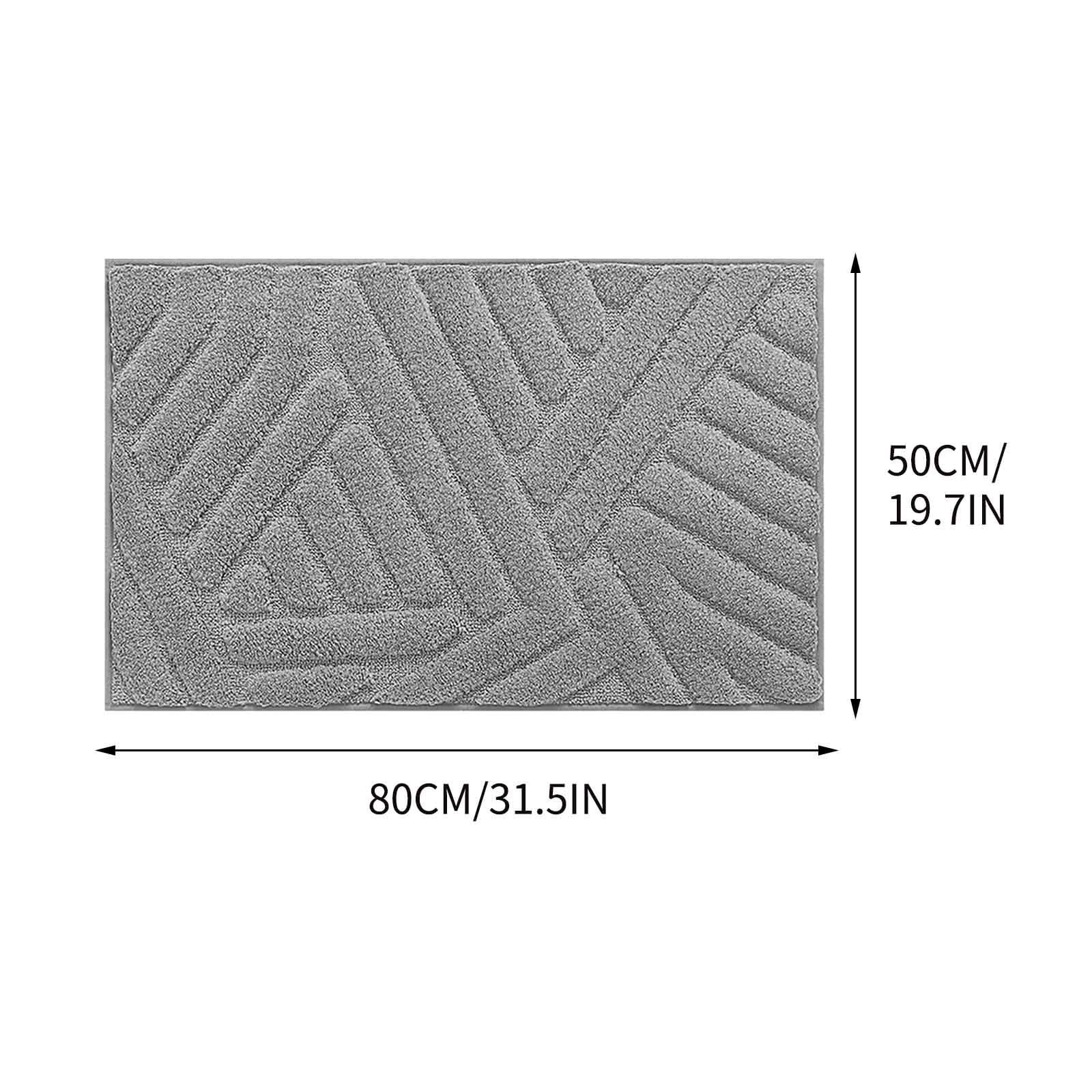 Hgallory Bathroom Polyester Water Absorbing Rugs, Non-Slip Bath Mat Entrance Floor Mat for Bathroom Kitchen Toilet, Modern Minimalist Home Decor Doormat, 20"x32", 1 Pack, Gray, Rectangle