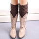 thumbnail image 5 of Calcetines cálidos para mujer Botas de lana tejidas para mujer Leggings cortos con rejilla de diamantes y vuelta, 5 of 6