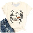 thumbnail image 5 of IDOCLOTHES Halloween T Shirts for Women Funny Dancing Skeleton Printed Tis The Season To Be Spooky Tshirts Dressy Casual Short Sleeve Going Out Tops Fashion Clothing Beige, L, 5 of 5