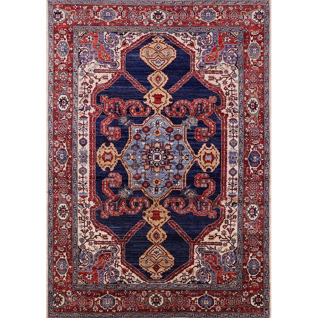 Ahgly Company Rectangle Intérieur Milieu du Siècle Moderne Rouge Profond Tapis de Zone Orientale, 6' x 9'