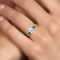 thumbnail image 4 of Gem Stone King 10K Yellow Gold Sky Blue Aquamarine and London Blue Topaz 3-Stone Ring for Women | 1.46 Cttw | Oval 8X6MM | Gemstone March Birthstone | Size 9, 4 of 6