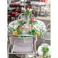 thumbnail image 4 of Outdoor Tablecloth with Umbrella Hole and Zipper, Happy St. Patrick's Day Round Table Cloth 60 Inch Waterproof Tablecloth, Spring Green Lucky Clovers Leaf Picnic Table Cover for Patio Camping, 4 of 7