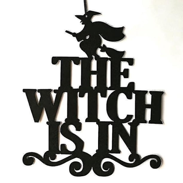 Bruja colgante en el cartel de Halloween, decoración de puerta colgante para Halloween, decoración para puerta del hogar, decoración para fiesta, suministro para feliz Halloween