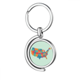 thumbnail image 1 of Estados Unidos mapa patrón Rotating keychain Metal Keyring Holder, 1 of 2