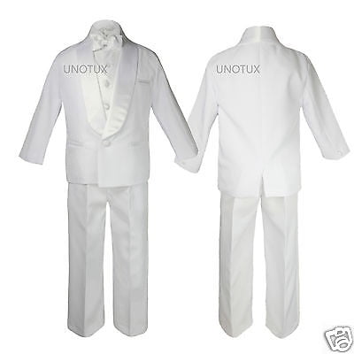 

Infant Toddler Kid Teen Boy Wedding White Shawl Lapel Formal Tuxedo Suit sz S-20