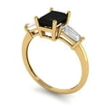 thumbnail image 2 of 1.5 ct Emerald Cut Natural Onyx Three-Stone Engagement Ring for Women in 18K Yellow Gold, 2 of 5