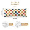 thumbnail image 3 of Balery Floral Checkerboard Funda Protectora para Almohada Corporal de Algodón Hipoalergénico con Cierre(55 x 21 pulgadas), Almohadas No Incluidas, 3 of 7