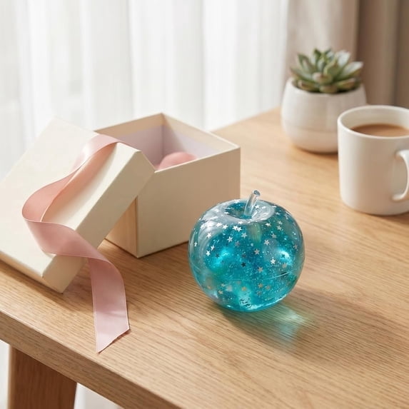 Blue Ocean Slushy Apple Squishy,Slow Rising Squishing,Apple Squishies Stress - Realistic Slow Rising Fruit Fidget for Stress Relief & Anxiety Relaxation