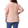 thumbnail image 4 of DARING DIVA Women's Plus Crew Neck Top 2X Light Pink, 4 of 6