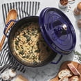 thumbnail image 5 of Staub Cast Iron 7-qt Round Cocotte - Dark Blue, 5 of 12