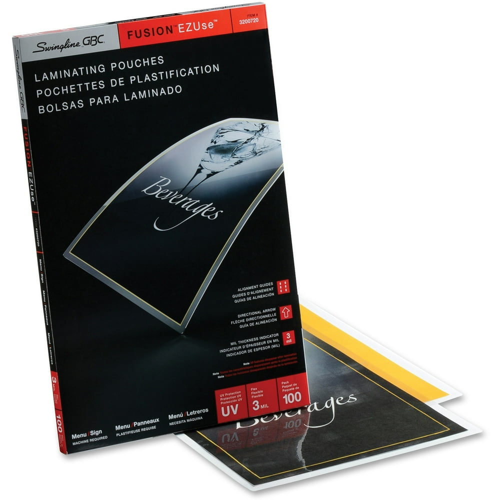 GBC Fusion EZUse Laminating Pouches, Clear, 100 / Box (Quantity